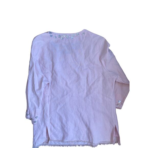 Silk Land Women's Silk blush Embroidered 3/4 Sleeve size XXL - Picture 5 of 5